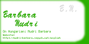 barbara mudri business card